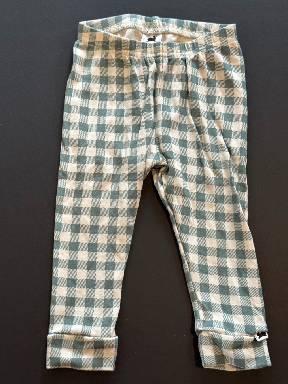 Kids Green Gingham Leggings - Comfort Stretch